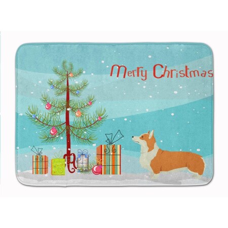 Carolines Treasures Pembroke Corgi Christmas Tree Machine Washable Memory Foam Mat CK3554RUG